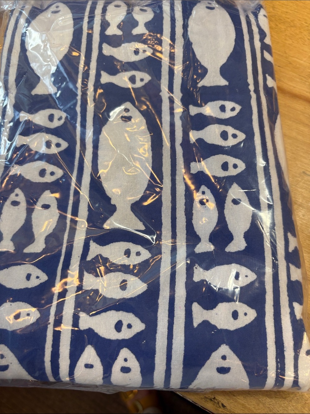 Blue & White Fish Pattern tablecloth